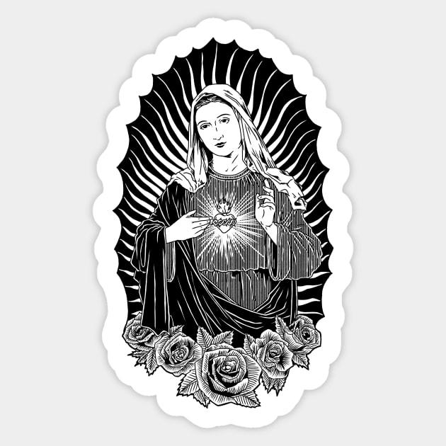 Virgin mary Sticker by molenoise